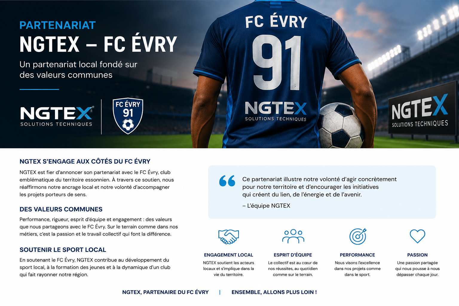 Partenariat NGTEX – FC Évry